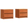 vidaXL Sengeborde 2 stk. Voks brun 40 x 30.5 x 35.5 cm Fyrretr&aelig;