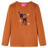 Lang&aelig;rmet T-shirt til b&oslash;rn str. 116 cognacfarvet