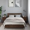 vidaXL sengeborde 2 stk. 40x31x50 cm konstrueret tr&aelig; brun egetr&aelig;sfarve
