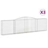 vidaXL buede gabionkurve 3 stk. 400x30x100/120 cm galvaniseret jern