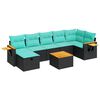 vidaXL sofas&aelig;t til haven 8 dele med hynder polyrattan sort
