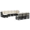 vidaXL Havesofa S&aelig;t 10 stk. Sort polyrattan