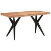 vidaXL spisebord 140x70x76 cm massivt akacietr&aelig; sort