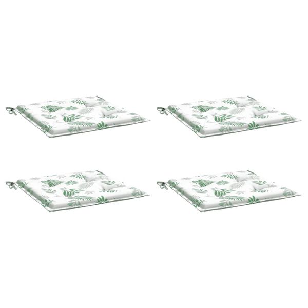 vidaXL stolehynder 4 stk. 40x40x4 cm stof bladm&oslash;nster