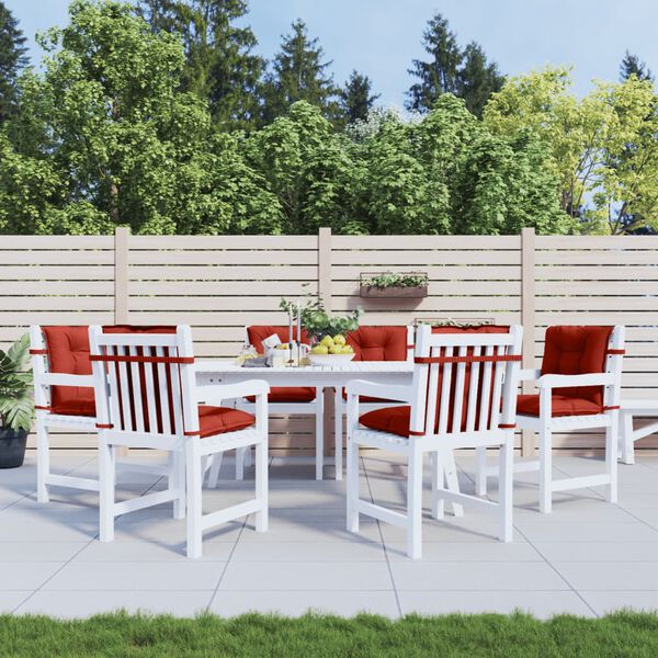 vidaXL stolehynder med lav ryg 6 stk. 100x50x7 cm stof r&oslash;d