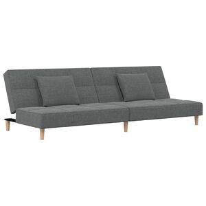 vidaXL 2-personers sovesofa med 2 puder stof m&oslash;rkegr&aring;