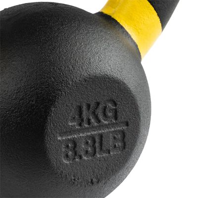 Wonder Core kettlebell Power Coating 4 kg sort og gul