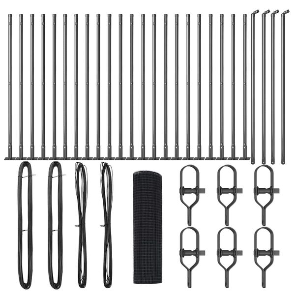 vidaXL Hegnsp&aelig;l Gr&aring; 100 x 0,8 m (25 x 25 mm mesh) St&aring;l og PVC