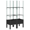 vidaXL plantekasse med espalier 80x40x142,5 cm PP sort