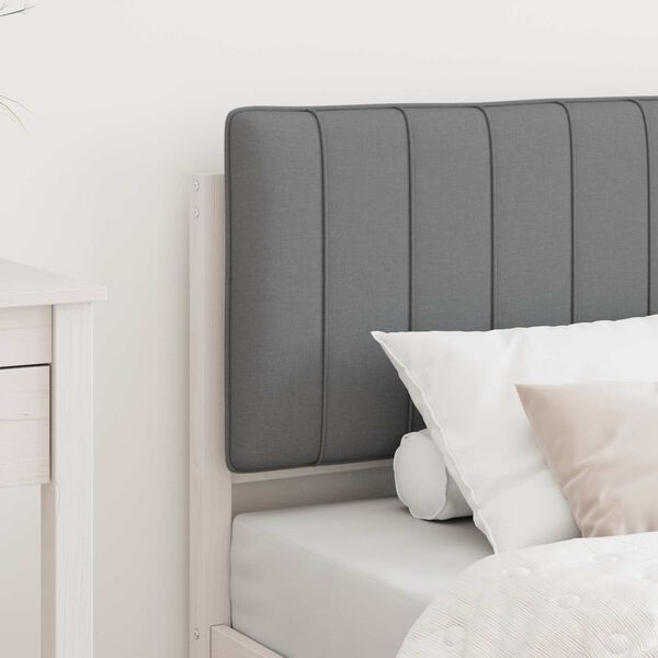 vidaXL Sengestel med Polstret Hovedgavl Lysegr&aring; 80 x 200 cm