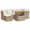 vidaXL sofas&aelig;t til haven 7 dele med hynder polyrattan akacietr&aelig; beige