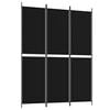 vidaXL 3-panels rumdeler 150x200 cm stof sort