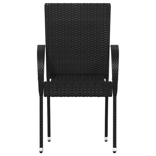 vidaXL havestole 4 stk. stabelbare polyrattan sort