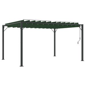 vidaXL Pergola med louvret tag Gr&oslash;n 3 x 4 x 2,14 m Stof og aluminium