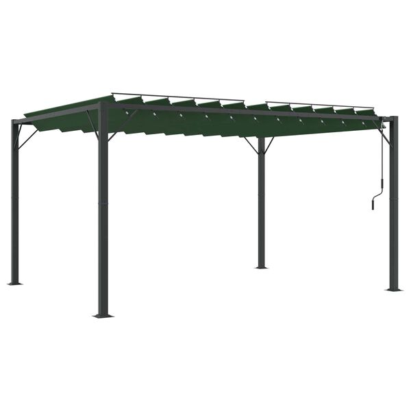 vidaXL Pergola med louvret tag Gr&oslash;n 3 x 4 x 2,14 m Stof og aluminium