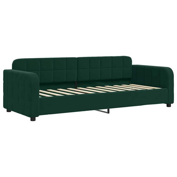 vidaXL daybed med madras 80x200 cm velour m&oslash;rkegr&oslash;n