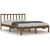 vidaXL sengeramme 135x190 cm Double massivt fyrretr&aelig; gyldenbrun
