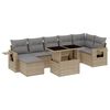 vidaXL sofas&aelig;t til haven 8 dele med hynder polyrattan beige