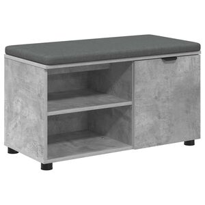 vidaXL Hallb&aelig;nk med pude BetonGr&aring; 80 x 38 x 46 cm Kunstigt tr&aelig; og stof