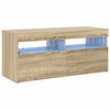 vidaXL tv-bord med LED-lys 90x35x40 cm sonoma-eg