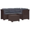 vidaXL 4-personers Have Sofa med Hynder Rattan Look PP Brun