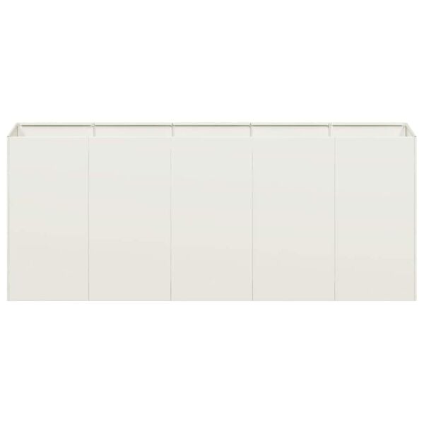 vidaXL plantekasse hvid 200x40x80 cm koldvalset st&aring;l