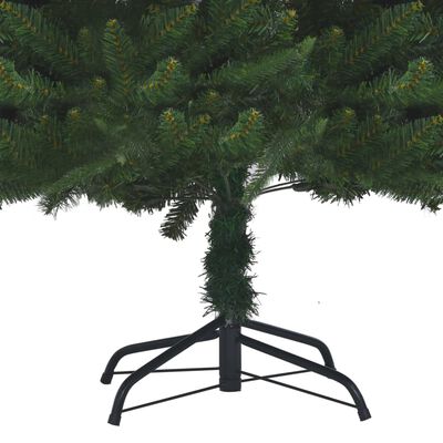 vidaXL kunstigt juletræ med lys 210 cm PVC og PE grøn