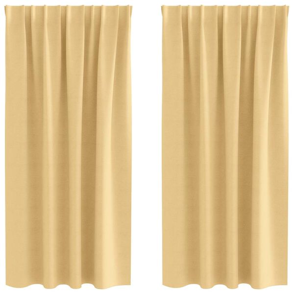 vidaXL M&oslash;rkl&aelig;gningsgardiner med ringe 2 pcs Beige 175 x 140 cm