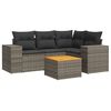 vidaXL sofas&aelig;t 5 dele med hynder polyrattan gr&aring;