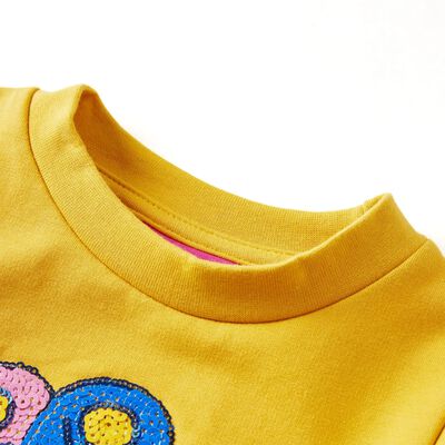 Sweatshirt til børn str. 92 okkerfarvet