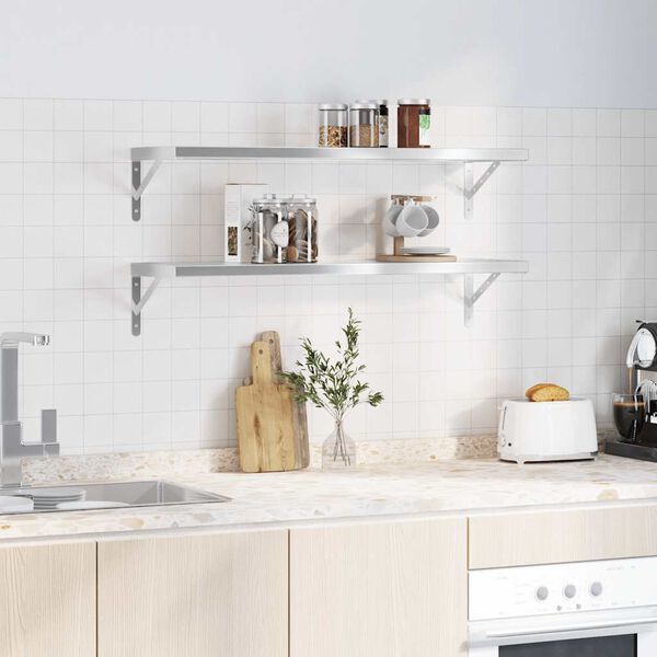 vidaXL v&aelig;ghylder 2 stk. 100x30 cm rustfrit st&aring;l s&oslash;lvfarvet