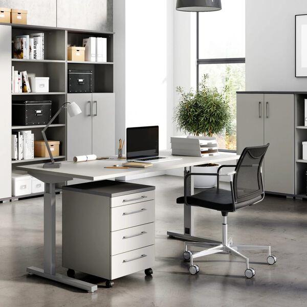 Germania rullende arkivskab GW-Profi 2.0 42x49x61cm lysegr&aring; grafitgr&aring;