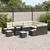 vidaXL Havesofa S&aelig;t 12 pcs Sort polyrattan