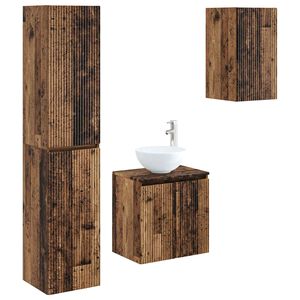vidaXL Badev&aelig;relsesskabs&aelig;t 3 stk. Gammelt tr&aelig; 33 x 34,5 x 160 cm