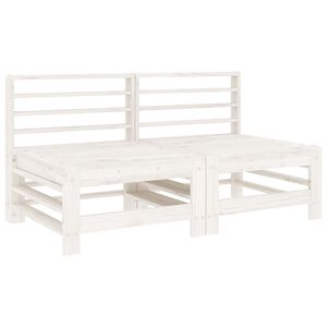 vidaXL midtermoduler til havesofa 2 stk. massivt fyrretr&aelig; hvid