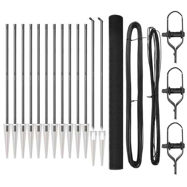 vidaXL Hegnsp&aelig;l Gr&aring; 25 x 1,5 m (25 x 25 mm net) St&aring;l