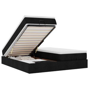 vidaXL osmannisk sengeramme med madrasser 160x200 cm stof sort