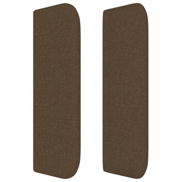 vidaXL sengegavl med kanter 83x16x78/128 cm stof m&oslash;rkebrun