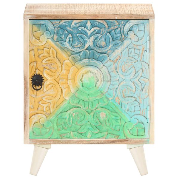 vidaXL sengebord med udsk&aring;ret m&oslash;nster 40x30x50 cm massivt akacietr&aelig;