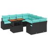 vidaXL Havesofa S&aelig;t 9 stk. Sort Poly rattan