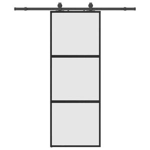 vidaXL skyded&oslash;r med hardwares&aelig;t 76x205 cm h&aelig;rdet glas sort