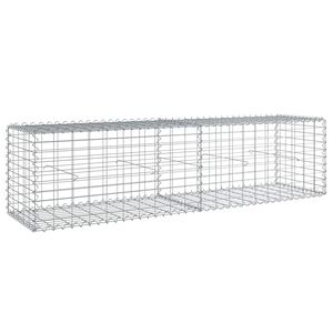 vidaXL gabionkurv med cover 200x50x50 cm galvaniseret jern