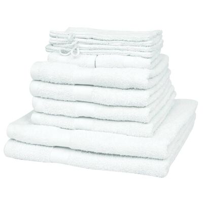 vidaXL håndklædesæt i 12 dele bomuld 500 gsm hvid