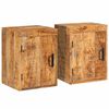 vidaXL Sengebord 2 stk. Brun 35 x 33 x 48 cm Massivt mangotr&aelig;