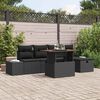 vidaXL Havesofa S&aelig;t 6 pcs Sort polyrattan