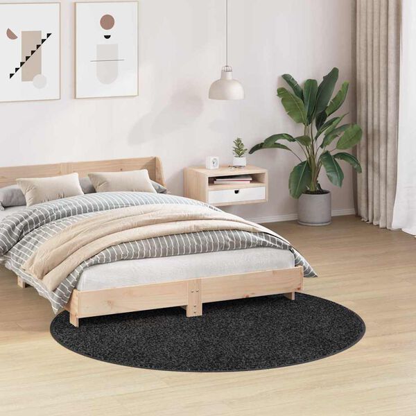 vidaXL Anti-slip Shaggy t&aelig;ppe M&oslash;rkegr&aring; 160 x 160 cm PP
