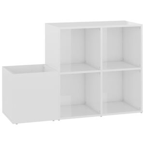 vidaXL skoskab 105x35,5x70 cm konstrueret tr&aelig; hvid h&oslash;jglans