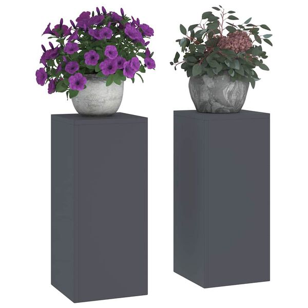 vidaXL Planteholder 2 pcs Antracit 24 x 24 x 55 cm Stål