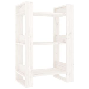 vidaXL bogreol/rumdeler 60x35x91 cm massivt fyrretr&aelig; hvid