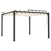 vidaXL pavillon 3x3 m med lameltag stof og aluminium cremefarvet